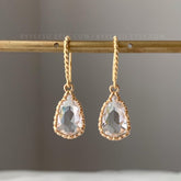 Classic Teardrop Earring, Bridal CZ Teardrop Earrings, Bridesmaids Jewelry Gift